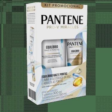 Imagem de Kit Shampoo e Condicionador Pantene Equilíbrio Raiz e Pontas 300ml+150