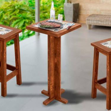 Imagem de Bistrô Gourmet Tampo Quadrado Imbuia Charcharm Shop Jm