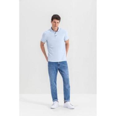 Imagem de Camisa Polo Masculina Em Piquet Comfort Essendi Azul Claro-Masculino