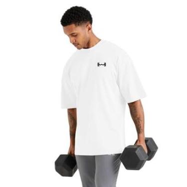Imagem de Camiseta Masculina Oversized Ideal para Academia e Esportes, Algodão e Gola Redonda Pes...
