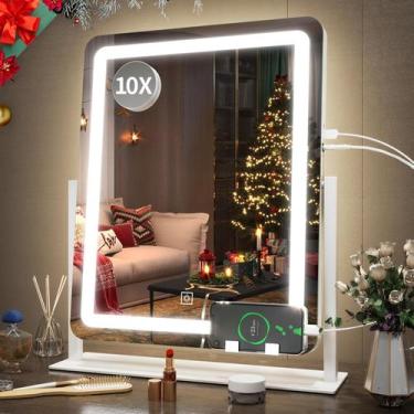 Imagem de Espelho de Maquiagem FENNIO com LED Iluminado (56cm) - 3 Cores de Ilum