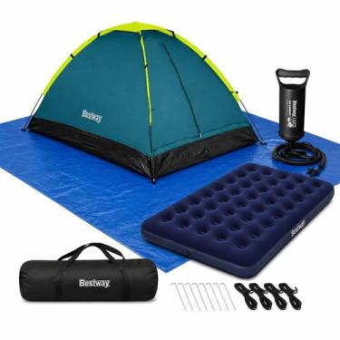 Imagem de Kit Camping Barraca + Lona + Colchão +Bomba - Pavillo (By Bestway)