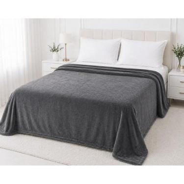 Imagem de Manta Cobertor para Cama Casal  Tecido Fleece em Microfibra, 2,00 m x 