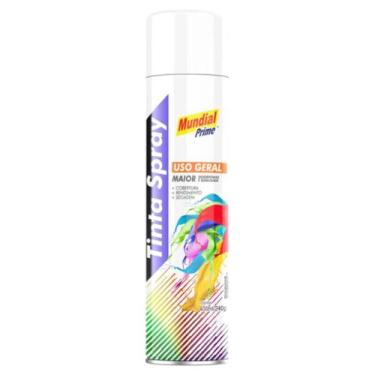 Imagem de Tinta Spray 400ML - Mundial Prime Branco Brilhante - 6 Peças (Genérico