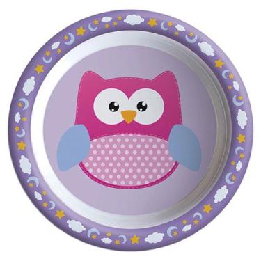 Imagem de Prato Infantil de Melamina Coruja 22cm  Colorido e Educativo para Cria