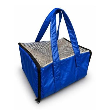 Imagem de Bolsa Transporte Pet Flexível Dobrável 43 X 31,5 X 20 Cm Azul - Pet-O