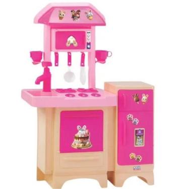Imagem de Brinquedo Cozinha Completa Lily Rosa Menina com Acessórios Magic Toys
