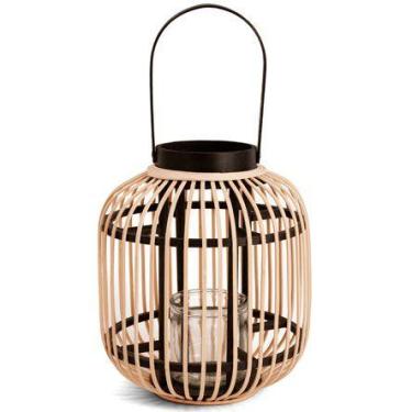 Imagem de Lanterna em bambu com copo em vidro  - MART