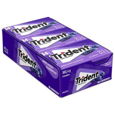 Imagem de Goma de mascar Chiclete sabor blueberry TRIDENT Duradouro 302,4g - c/1