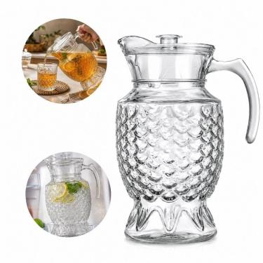 Imagem de Jarra de Vidro Diamond Elegance 1,8L Transparente para Água e Suco Gourmet Yeet