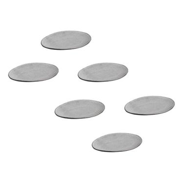 Imagem de Conjunto de Pratos de Sobremesa Org Dust 6 Peças Cerâmica Stoneware Artesanal para Uso Diário Cinza Porto Brasil