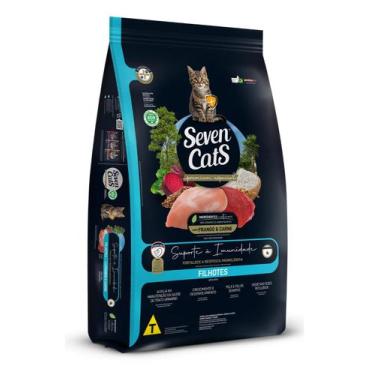 Imagem de Ração Seven Cats Premium Especial Gatos FILHOTES Frango e Carne 4kg