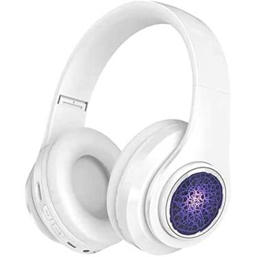 Imagem de HINTING Headset de Música Luminous Bluetooth 5.0, Subwoofer HiFi, Bluetooth Wireless ao ar Livre Esportes Bluetooth Headset, Adequado Para Maçã, Android, Tablet E outros Dispositivos Bluetooth.branco.