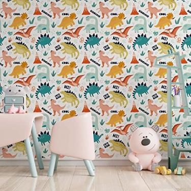 Imagem de Papel De Parede Adesivo Infantil Dinossauros Coloridos 2,80m