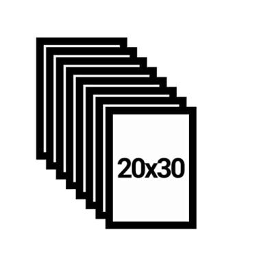 Imagem de KIT 8 Molduras 20x30 com Eucatex (MDF) Preta A4 (TAMANHO)