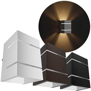 Imagem de Arandela Externa Luminária Parede, Muro Bivolt 2 Frisos e Focos MF115 (Marrom)