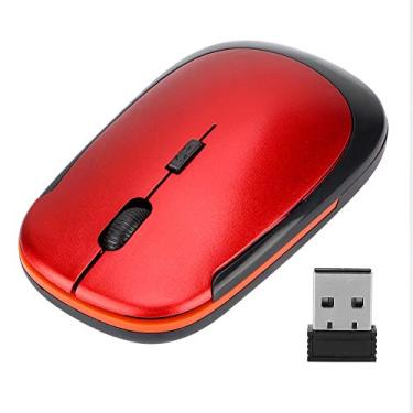 Imagem de Mouse sem fio 3500L e mini-receptor - Mouse USB ultra-fino 2,4G 6 botões 1200DPI Mouse de posicionamento óptico ergonômico para laptop (vermelho)