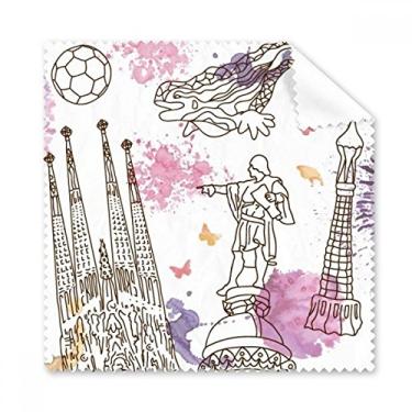 Imagem de Barcelona Estátua de futebol Espanha, pano de limpeza, 5 peças