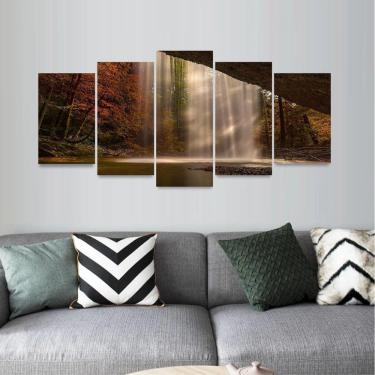 Imagem de Quadro decorativo Natureza Outono Cachoeira Floresta