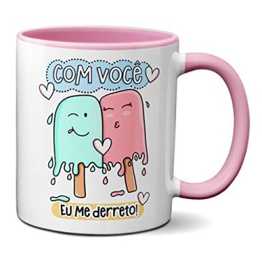 Imagem de Caneca Namorados Fofos Com Você Eu Me Derreto Igual Picolé (Rosa)