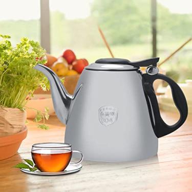Imagem de Bule de chá de aço inoxidável, Chaleira de chá de chá de fogão, Chaleira de café de ganso, aquecedor de água quente para acampamento, casa, cozinha (1,2L)