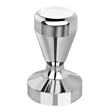 Imagem de AISAMEFE Prensa de café de ferro inoxidável sólido, prensa de café destacável prata, martelo de café 51 mm/53 mm / 58 mm (58 mm)