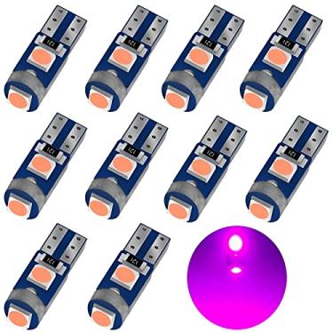 Imagem de AUXLIGHT Lâmpada de LED roxa T5 37 74 2721 PC74 PC37, 3030 chips super brilhantes de 12 volts, painel de instrumentos de painel de instrumentos com cúpula interna (pacote com 10)