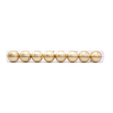 Imagem de Jogo C/8 Peças Bolas Natalina Fosca Ouro De 10cm 1027345