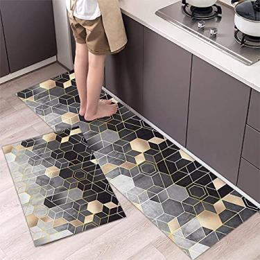 Imagem de SHENGANG Tapete de cozinha à prova de óleo à prova d'água tapete de banho antiderrapante macio para quarto tapete para sala de estar tapete de porta tapete de cozinha, 7,40x60/120 cm