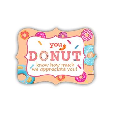 Imagem de Adesivos Donut Know How Much We Appreciate You, professor de 1,5 x 2 polegadas, adesivos de etiqueta de agradecimento aos funcionários, 300 peças