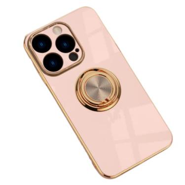 Imagem de ZiEuooo Capa de telefone macia com suporte de anel magnético para carro compatível com Xiaomi Mi 12 11 10 Ultra Pro Lite T Shell. Capa de suporte elegante e leve (rosa, 10 Ultra)