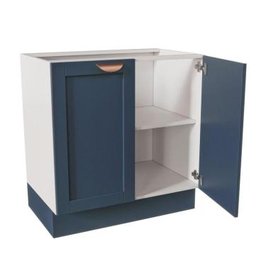 Imagem de Balcão 2 Portas 80cm sem Tampo Arizona CabeCasa MadeiraMadeira Branco/Azul