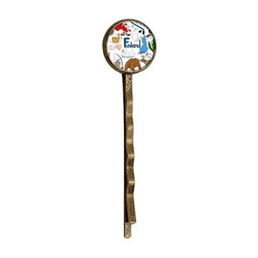 Imagem de Finlândia Landscap Animais Bandeira Nacional Retro Metal Hair Bobby Pin Headwear