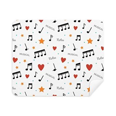Imagem de DIYthinker Notas musicais com estrelas corações limpador de tela 2 peças tecido camurça