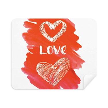 Imagem de DIYthinker Limpador de tela Red Love You Heart Quote Handwrite pano de limpeza 2 peças tecido de camurça