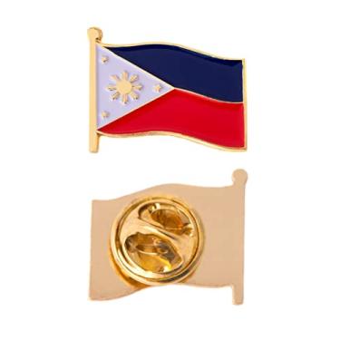 Imagem de Broche de lapela Filipinas País Esmaltado Feito de Metal Chapéu Lembrança Masculino Feminino Patriótico (Aboia Bandeira Lapela), Waving Flag Lapel Pin, Metal