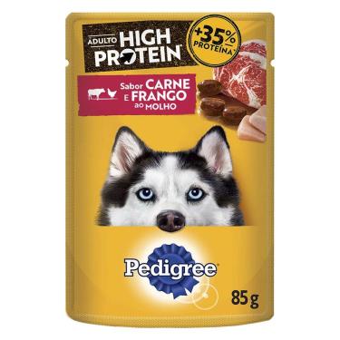 Imagem de Ração Úmida Pedigree High Protein Sachê Carne e Frango Ao Molho para Cães Adultos - 85 g