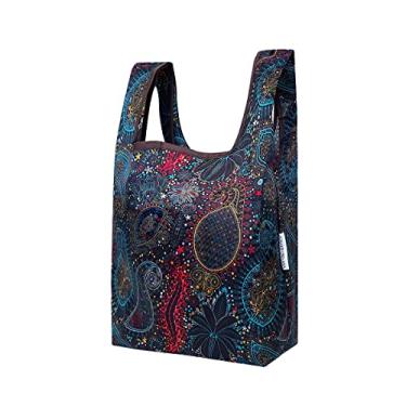 Imagem de Wrapables Bolsa de compras reutilizável pequena JoliBag Collection, Cosmic Paisley