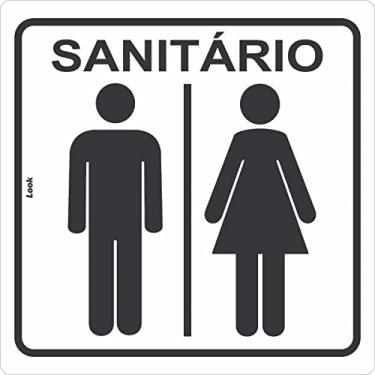 Imagem de Placa Sinalização Sanitário Unissex Tamanho:15X15CM