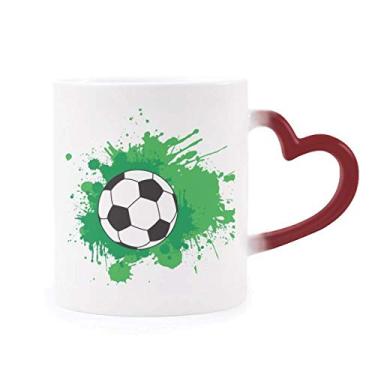 Imagem de Caneca de futebol americano esportiva seu texto sensível ao calor Copo de grés que muda de cor vermelha