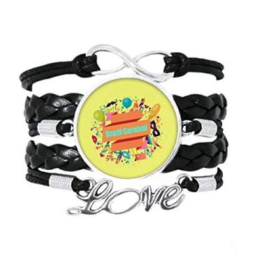 Imagem de OFFbb-USA Pulseira Explode de Carnaval, acessório de amor, pulseira de couro torcido para presente