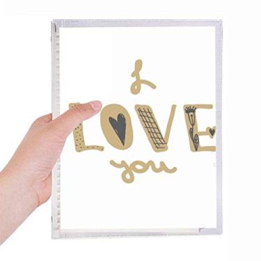 Imagem de Caderno de anotações escritas a ouro com citação "I Love You", diário de folhas soltas recarregáveis, artigos de papelaria