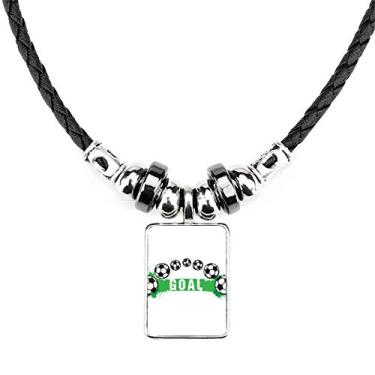 Imagem de DIYthinker Ponte futebol futebol futebol esportivo bijuteria torque pingente de corda de couro