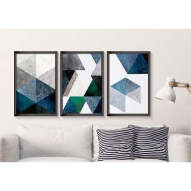 Imagem de Quadro Decorativo Moldura Sala Jogo Geométrico  Top 120 X 60
