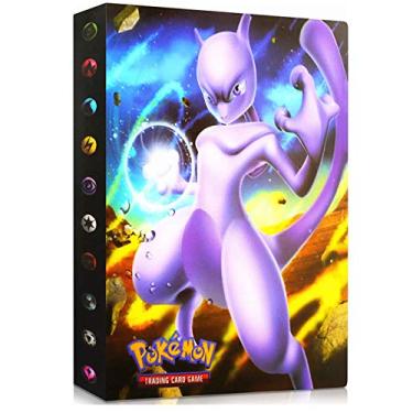 Imagem de Álbum compatível com cartões Pokémon, porta-cartões compatível com Pokémon, porta-cartões de álbum compatíveis com cartões Pokemon GX EX, 30 páginas com capacidade para até 240 cartões (Mewtwo)