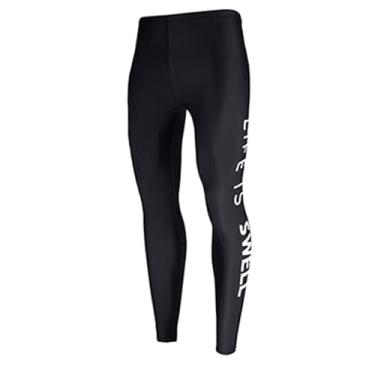 Imagem de Letuwj Rash Guard Conjunto masculino de surfe, roupa de banho de manga comprida com proteção solar de secagem rápida, Calças pretas, GG