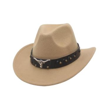 Imagem de Colaxi Chapéu de cowboy ocidental, chapéu de sol, decoração confortável, feminino, masculino, cowgirl, proteção solar para pesca, férias, acampamento, Cor camelo