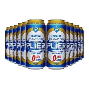 Imagem de 12 Un. Cerveja Plier Pilsen Sem Álcool - Lata 473ml