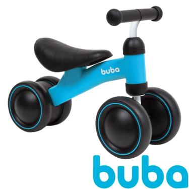 Imagem de Bicicleta De Equilíbrio Sem Pedal Infantil Bebe 4 Rodas Azul Meninos Buba