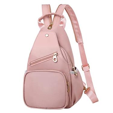 Imagem de Nova bolsa esportiva transversal feminina de tecido sling bolsa de peito mochila de viagem pequena mochila girassol, rosa, One Size, Mochilas Tradicionais